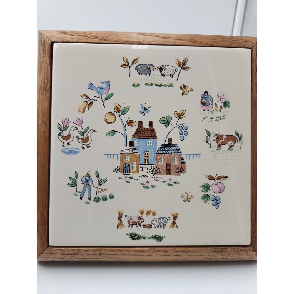 2 Heartland by International Ceramic And Wood Trivet Wall Plaque Set - Picture 2 of 4